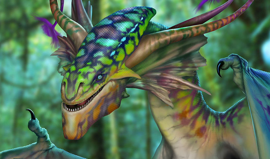 "Chimera" dragon illustration by Brad Fraunfelter.