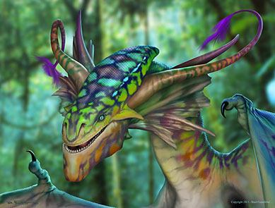 Chimera, dragon illustration