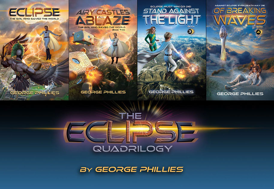 Book cover designs for the Eclipse Quadrilogy.