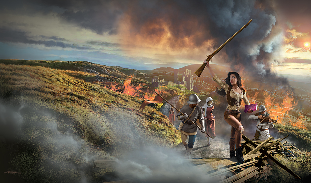 "The Right Side of History" book cover illustration by Brad Fraunfelter.