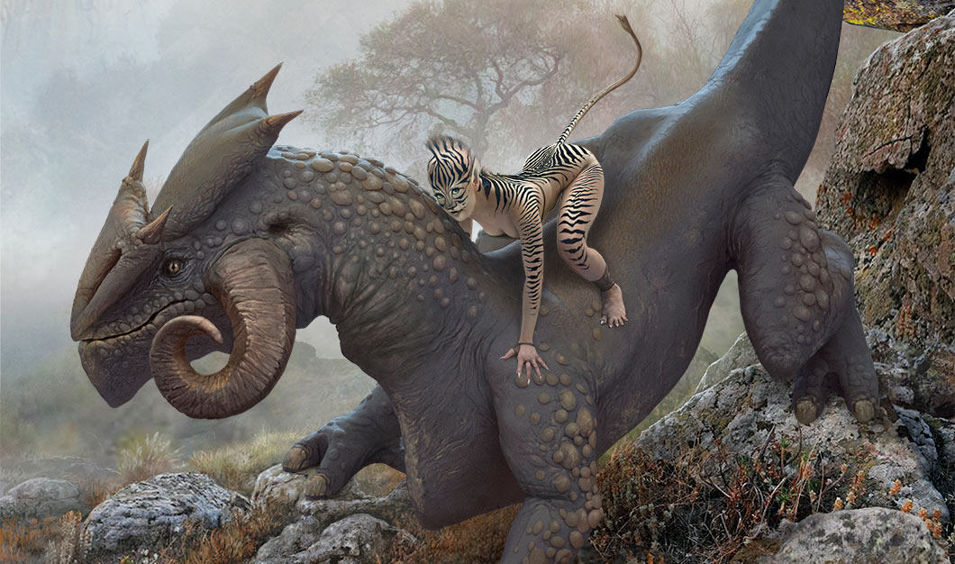 "Zebra Girl" illustration by Brad Fraunfelter, a partially finished project that will be completed soon.